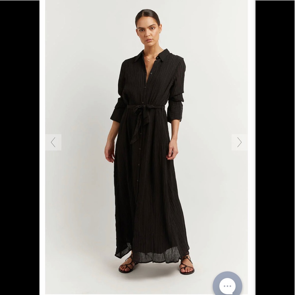 Percy black midi shirt dress by Dissh